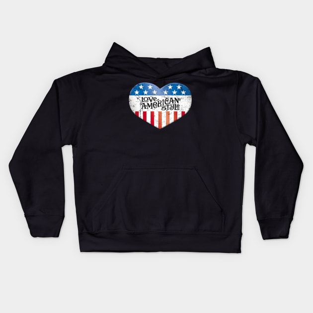 Love American Style Kids Hoodie by MindsparkCreative